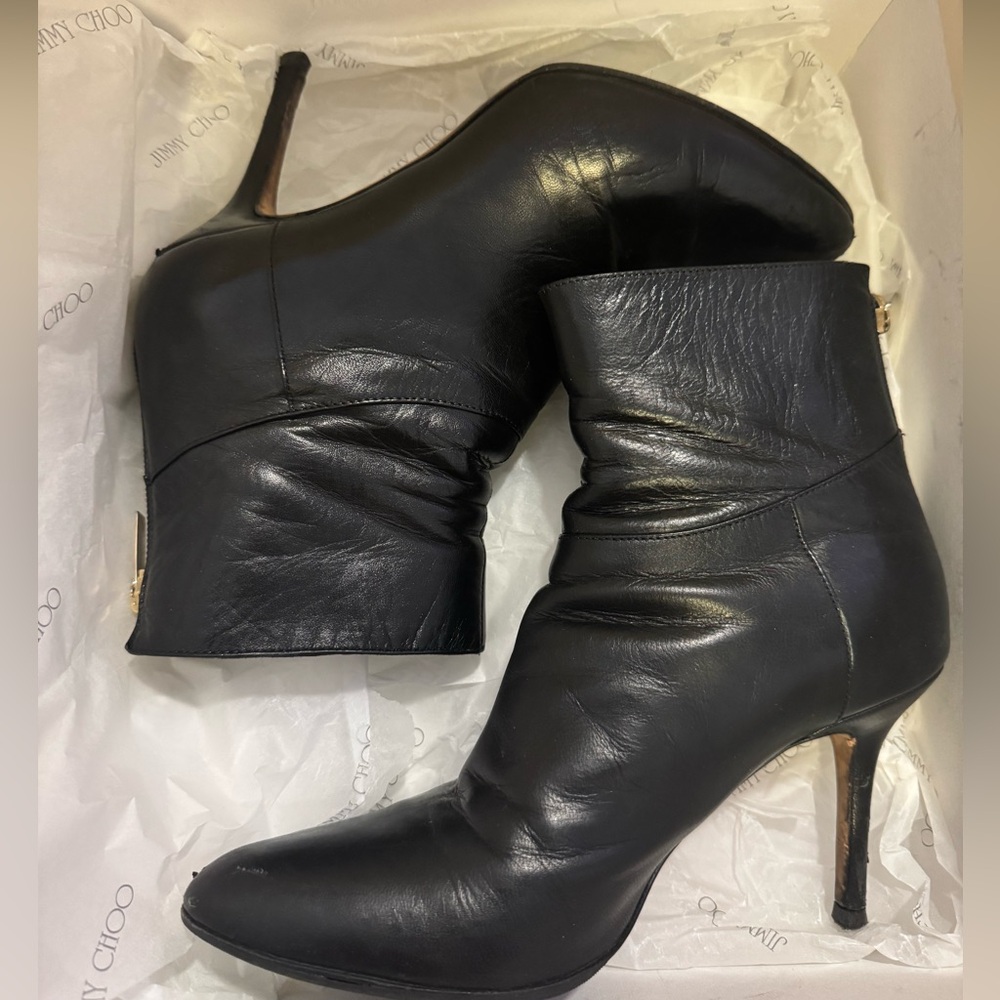Jimmy Choo Black Ankle Booties Sleek Design
